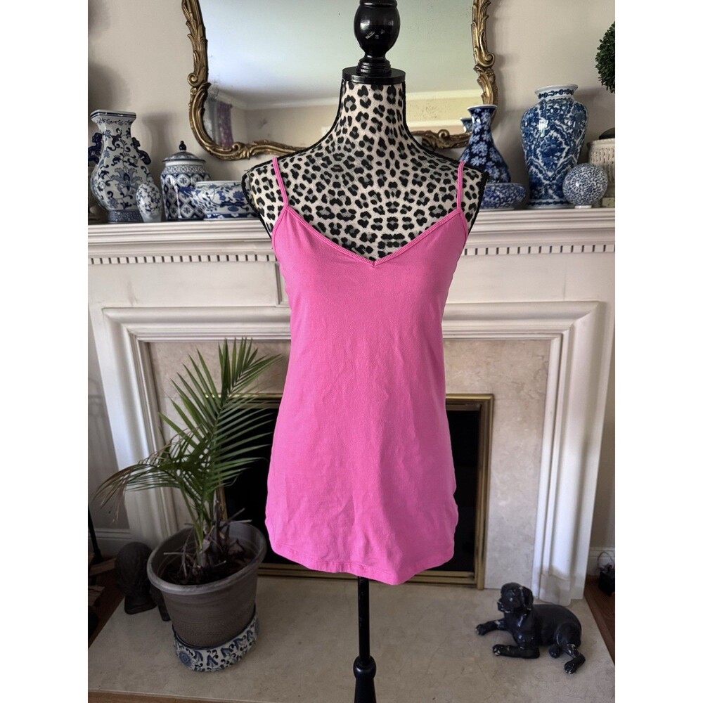 Old Navy Cami Women’s Pink Tank Top Size Large 100% Cotton V-neck Y2K